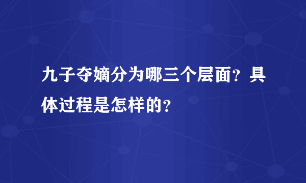 九子夺嫡分为哪三个层面？具体过程是怎样的？