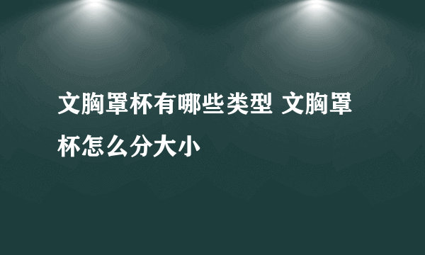 文胸罩杯有哪些类型 文胸罩杯怎么分大小