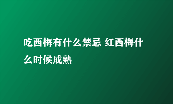 吃西梅有什么禁忌 红西梅什么时候成熟