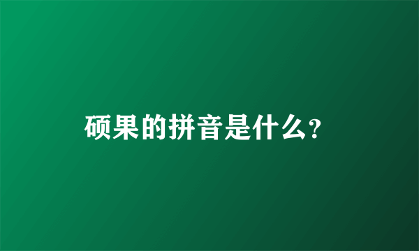 硕果的拼音是什么？