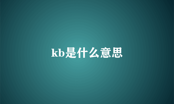 kb是什么意思