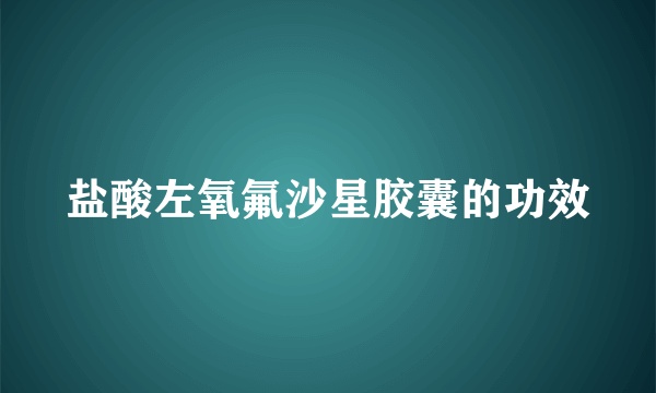 盐酸左氧氟沙星胶囊的功效