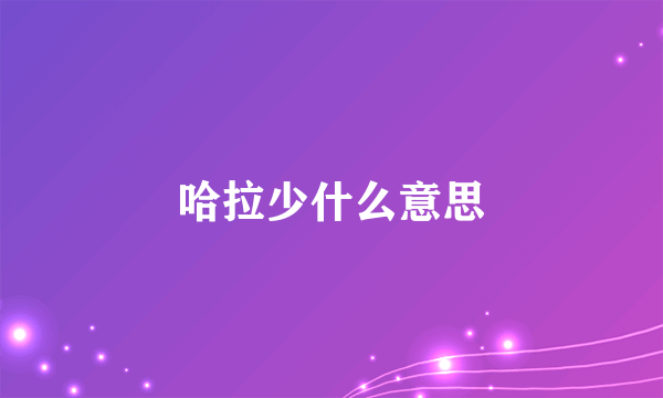 哈拉少什么意思