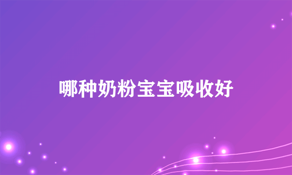 哪种奶粉宝宝吸收好