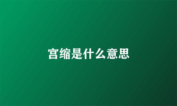 宫缩是什么意思