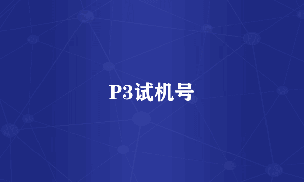 P3试机号