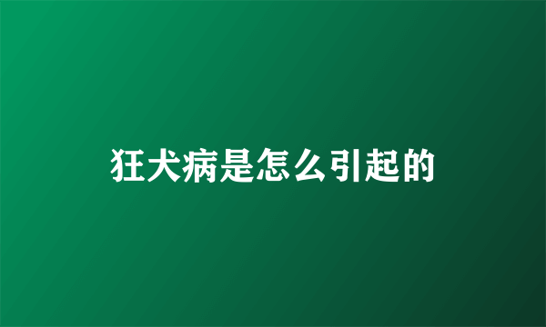 狂犬病是怎么引起的