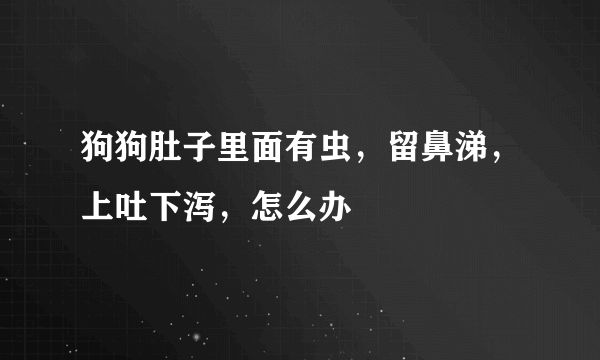 狗狗肚子里面有虫，留鼻涕，上吐下泻，怎么办