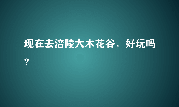 现在去涪陵大木花谷，好玩吗？