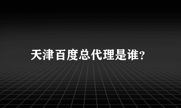 天津百度总代理是谁？