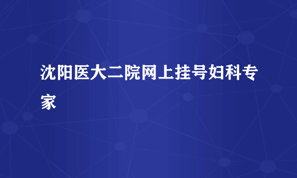 沈阳医大二院网上挂号妇科专家