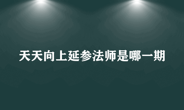 天天向上延参法师是哪一期