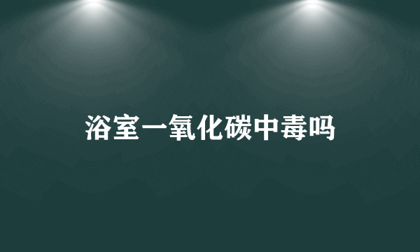 浴室一氧化碳中毒吗