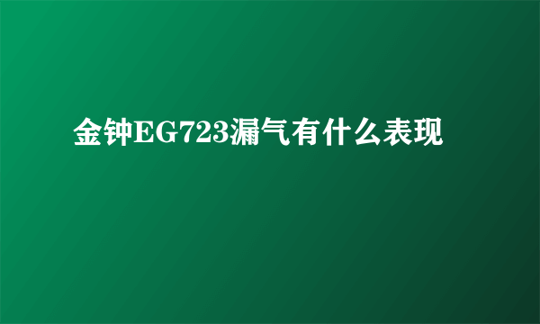 金钟EG723漏气有什么表现