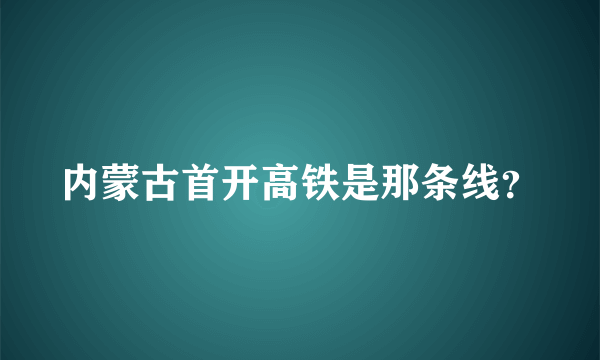 内蒙古首开高铁是那条线？