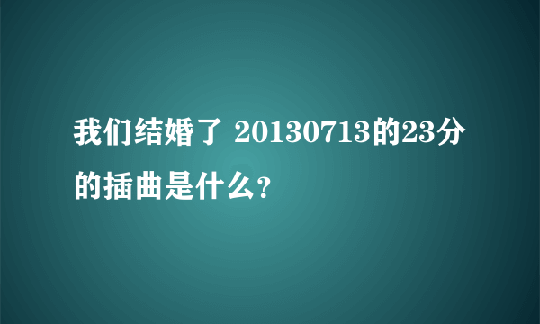 我们结婚了 20130713的23分的插曲是什么？