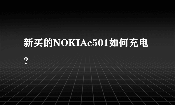 新买的NOKIAc501如何充电？