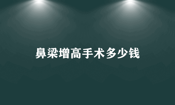 鼻梁增高手术多少钱