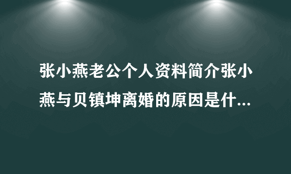 张小燕老公个人资料简介张小燕与贝镇坤离婚的原因是什么-飞外网