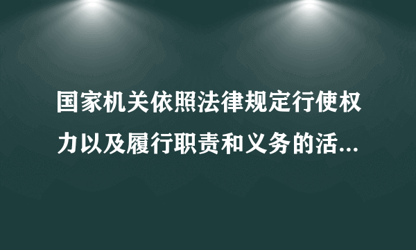 国家机关依照法律规定行使权力以及履行职责和义务的活动，称为什么