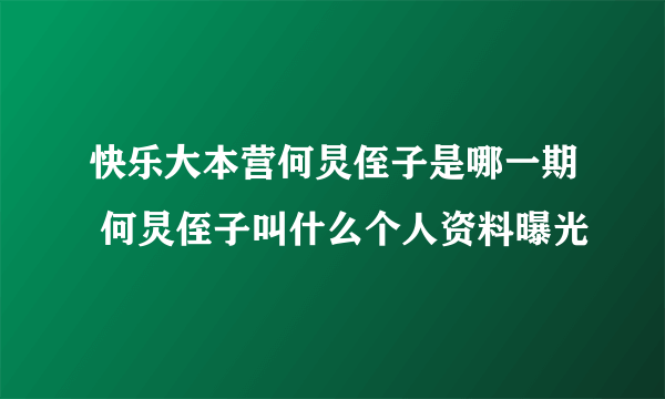 快乐大本营何炅侄子是哪一期 何炅侄子叫什么个人资料曝光