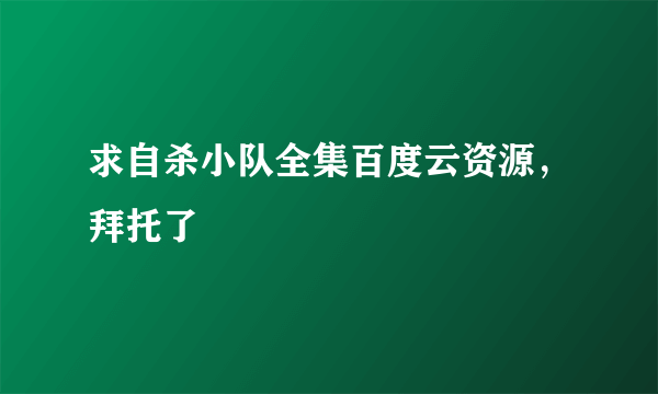 求自杀小队全集百度云资源，拜托了