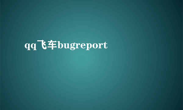 qq飞车bugreport