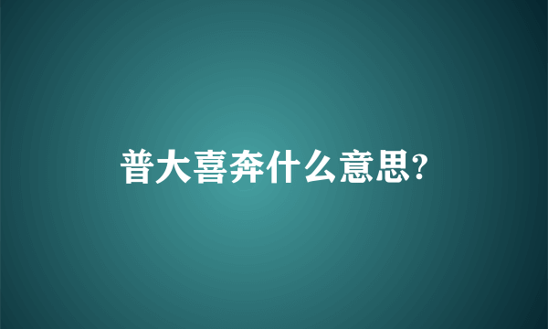 普大喜奔什么意思?