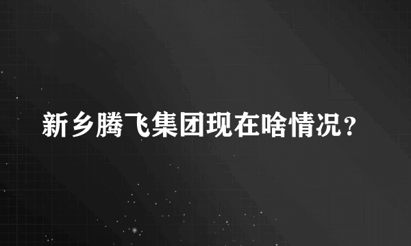 新乡腾飞集团现在啥情况？