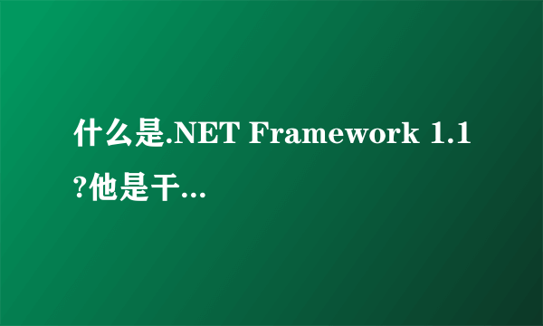 什么是.NET Framework 1.1?他是干吗用的啊``？