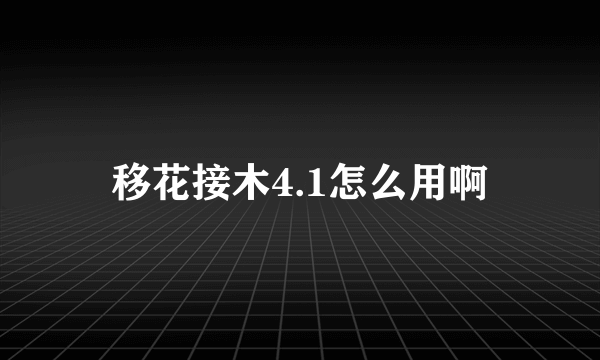 移花接木4.1怎么用啊