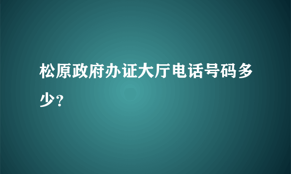 松原政府办证大厅电话号码多少？