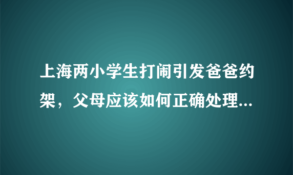 上海两小学生打闹引发爸爸约架，父母应该如何正确处理孩子之间的矛盾？