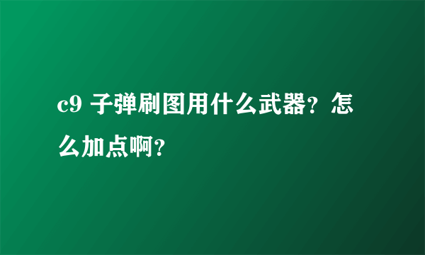 c9 子弹刷图用什么武器？怎么加点啊？