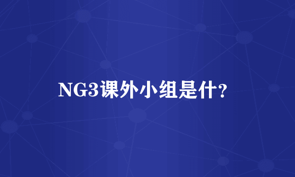 NG3课外小组是什？