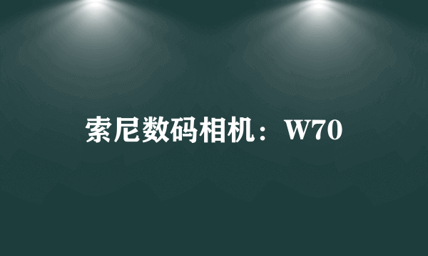 索尼数码相机：W70