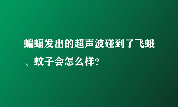 蝙蝠发出的超声波碰到了飞蛾、蚊子会怎么样？