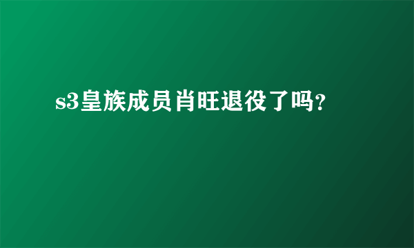 s3皇族成员肖旺退役了吗？