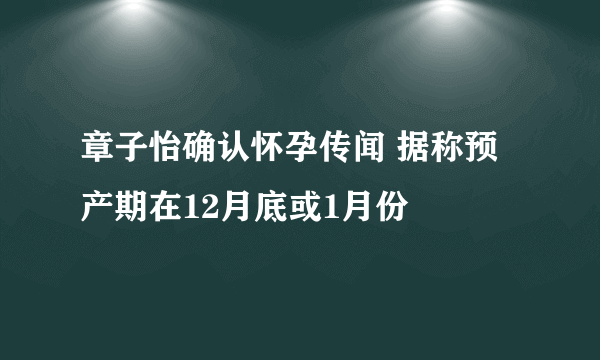 章子怡确认怀孕传闻 据称预产期在12月底或1月份