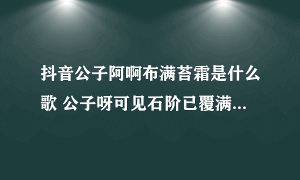 抖音公子阿啊布满苔霜是什么歌 公子呀可见石阶已覆满苔霜歌曲歌词