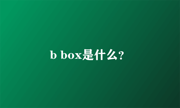 b box是什么？