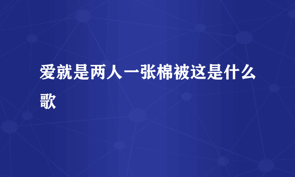 爱就是两人一张棉被这是什么歌