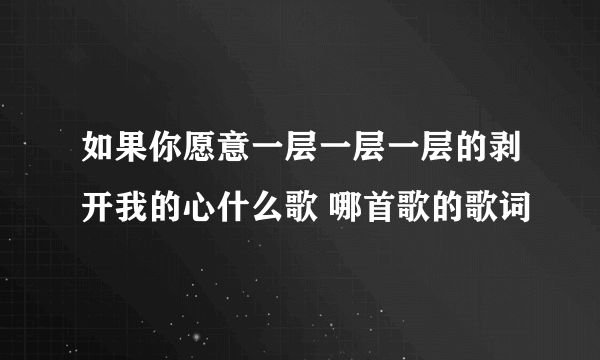 如果你愿意一层一层一层的剥开我的心什么歌 哪首歌的歌词