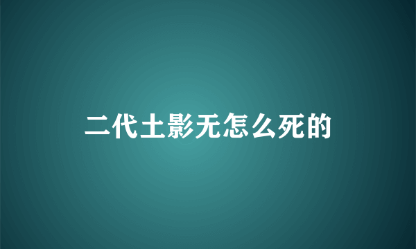 二代土影无怎么死的