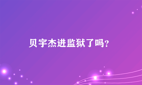 贝宇杰进监狱了吗？