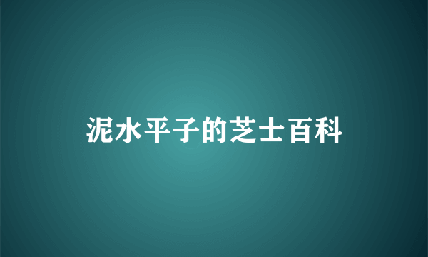 泥水平子的芝士百科