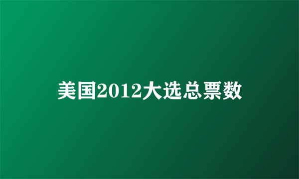 美国2012大选总票数