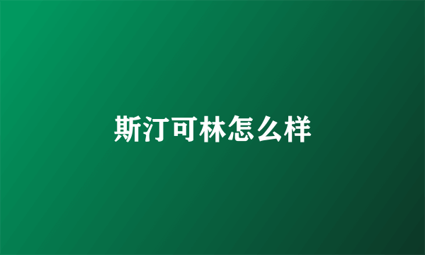 斯汀可林怎么样