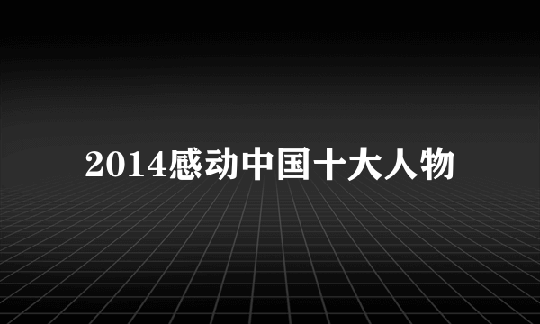 2014感动中国十大人物