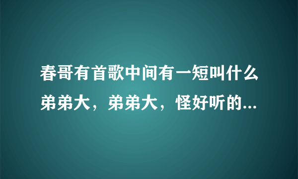 春哥有首歌中间有一短叫什么弟弟大，弟弟大，怪好听的，求歌名~还有什么7 11的~